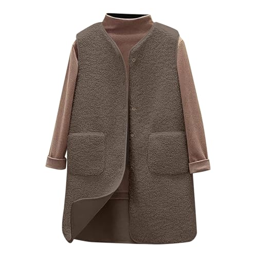 Teddy Fleece Weste Damen Lang Fellweste Teddywesten Leichte Ärmellos Weste Fleeceweste Winter Warm Westen Casual Einfarbig Damenweste Pelzjacke Knöpfen Plüschweste Mit Taschen Winterweste Herbstmantel Teddy Fleece Weste Damen Lang Fellweste Teddywesten Leichte Ärmellos Weste Fleeceweste Winter Warm Westen Casual Einfarbig Damenweste Pelzjacke Knöpfen Plüschweste Mit Taschen Winterweste Herbstmantel von Btruely