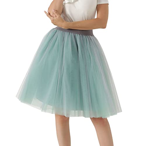 Tüllrock Damen Mit Elastische Hohe Taille Petticoat Unterrock Party Rockabilly Tüll Rock Midirock Crinoline von Btruely