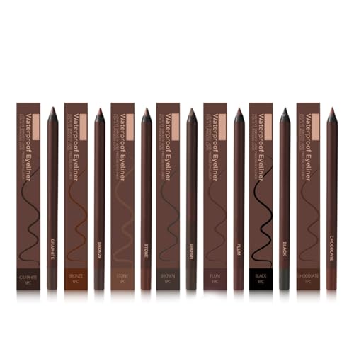 24 HR Wasserfester Eyeliner-Duo Anspitzbarer Kajalstift, Eyeliner Wasserdichtes Bleistift, 2025 Anspitzbare Gleit-Eyeliner mit Anspitzer, Kein Verschmieren - Einfach zu Färben (Alle) von Btsozer