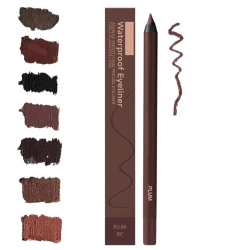 24 HR Wasserfester Eyeliner-Duo Anspitzbarer Kajalstift, Eyeliner Wasserdichtes Bleistift, 2025 Anspitzbare Gleit-Eyeliner mit Anspitzer, Kein Verschmieren - Einfach zu Färben (pflaume) von Btsozer