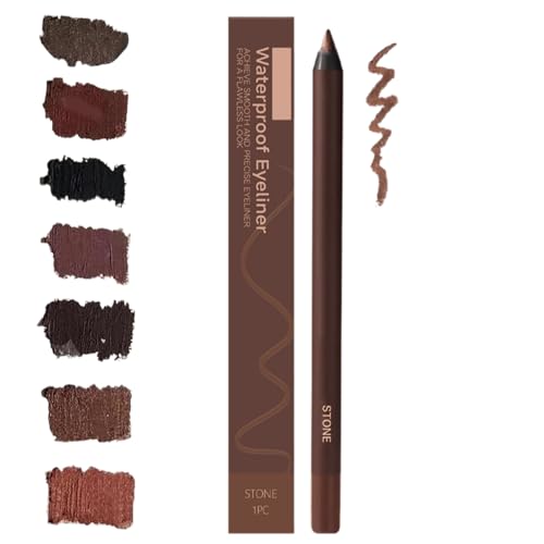 24 HR Wasserfester Eyeliner-Duo Anspitzbarer Kajalstift, Eyeliner Wasserdichtes Bleistift, 2025 Anspitzbare Gleit-Eyeliner mit Anspitzer, Kein Verschmieren - Einfach zu Färben (stein) von Btsozer