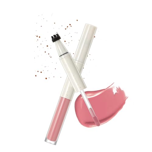 Blush Freckles Pen für Cheeks, Face Fake Freckles Rouge Stick, 2 in 1 Sommersprossen Stempel Stift & Rot Soft Liquid Blush, Wasserfest Langanhaltender, für Natürliches Makeup (Pink + Rotbraun) von Btsozer