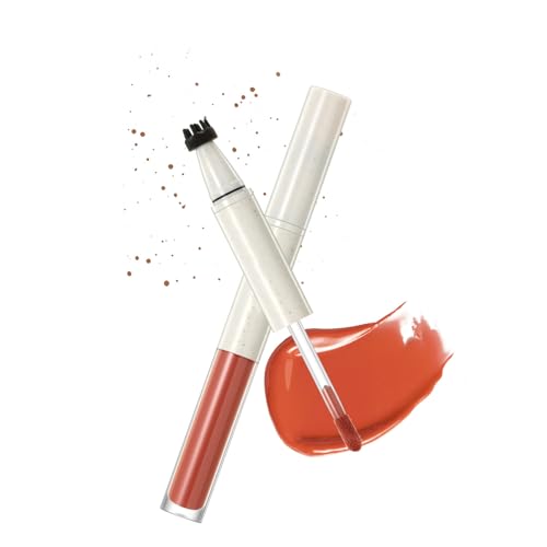 Blush Freckles Pen für Cheeks, Face Fake Freckles Rouge Stick, 2 in 1 Sommersprossen Stempel Stift & Rot Soft Liquid Blush, Wasserfest Langanhaltender, für Natürliches Makeup (Rot + Dunkelbraun) von Btsozer