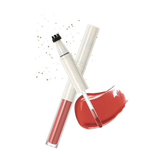 Blush Freckles Pen für Cheeks, Face Fake Freckles Rouge Stick, 2 in 1 Sommersprossen Stempel Stift & Rot Soft Liquid Blush, Wasserfest Langanhaltender, für Natürliches Makeup (Rot + Hellbraun) von Btsozer