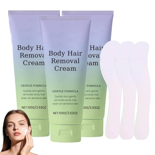 Gesichtsbehaarungshaarentferner, 2025 Neue Frauen Gesichtsbehaarung, Enthaarung Schnelle & Schmerzfreie Depilatory, Intim Enthaarungscreme für Ganzkörper Und Privatbereich (100g, 3PC) von Btsozer