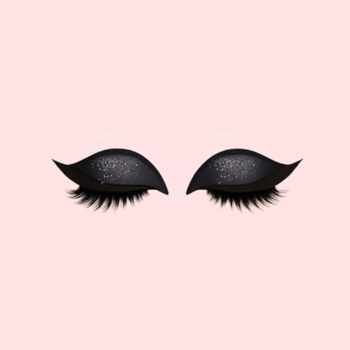 Lazy Eye Shadow Wimpernpflaster,Eyeshadow Eyelashes Makeup Stickers,2-in-1 wiederverwendbare Lidschatten- und Wimpern-Make-up-Aufkleber,Make-up-Schablonen-Aufkleber (Schwarz, 1 Pair) von Btsozer