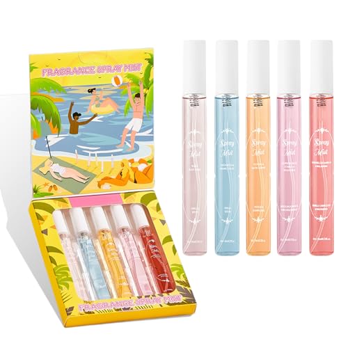 Parfüm Bodyspray Damen, Parfüm Duftnebel, Haar Und Körperparfüm Spray Set, Lang Anhaltendes, Frisch Fruchtiges Spray Für Frauen, Mini Duftnebel Geschenkset In Reisegröße, 5 Düfte von Btsozer