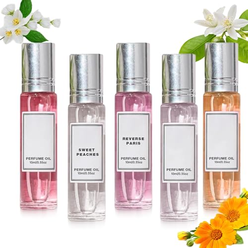 Phero-mone Parfum Woman, Roll-On Pheromone Parfum Damen, Mini Düfte set für Frauen, Charmanter Duft, Frische und Selbstbewusstsein, Zeigen Sie weiblicher Charme (5Pcs) von Btsozer