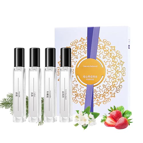 Pheromone Parfum Woman, Pheromone Parfum Woman, Parfüm Set 4 Stück, ParfumDamen, Roll-On Pheromon-e Parfüm, Langanhaltender Duft, Enhanced Selbstbewusst von Btsozer