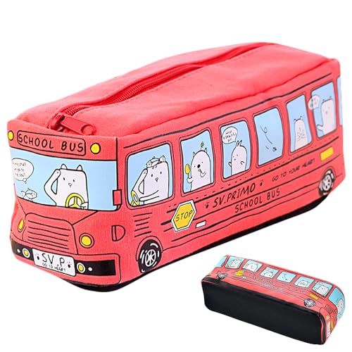 Auto-Kugelschreiber-Etui Bus Stifteetui Federmäppchen Kinder Spielzeug Tasche Stifttasche Halter Federmäppchen Geeignet für Jungen und Mädchen Neujahrsgeschenke Schule, 18 x 6 x 6cm von BuLKee