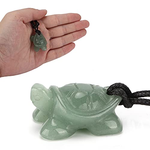 Buachois Schildkröten Anhänger, Natürliche Geschnitzte Grüne Jade Schildkröten Schmuck Halskette mit Lanyard, Viel Glück Gesegnetes Amulett für Männer, Frauen, Dekorations Geschenke von Buachois