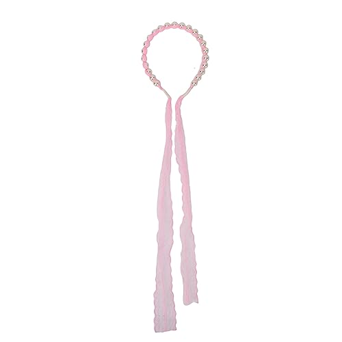 Damen-Stirnband Mit Spitzenband, Kunstperlenweberei, Elegantes Hochzeits-Bankett-Stirnband, Elegantes Damen-Stirnband, Rosa, Geeignet Für Mädchen, Frauen, Hochzeitsbankette, Feiertage, Partys, Weihnac von Buachois