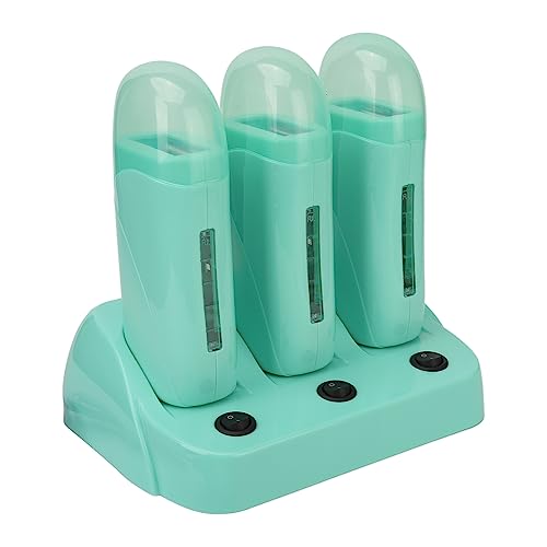 Elektrischer Wachserhitzer, 3 Stück Roll on Wachsheizgerät, 3-in-1 Rollen Wachswärmer, Enthaarungswachswärmer, Haarentfernungs Wachsheizmaschine,Heißkartuschen Haarentferner für Frauen Männer(220V EU) von Buachois