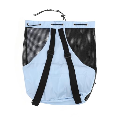 Netz Strandrucksack, Schwimm Netzrucksack, PVC Taschen mit Verstellbarer Schultergurt, Blau Atmungsaktiver Schwimmnetzrucksack Turnbeutel Große Kapazität Sportbeutel Tunnelzug Gymsack Sporttasche von Buachois