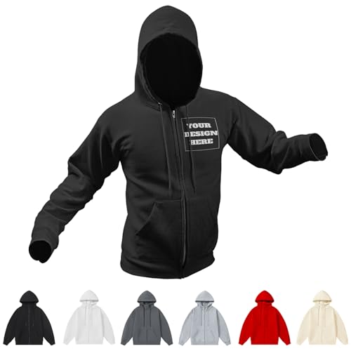 Buaodam Personalisierte Kapuzenjacke Sweatjacke Reißverschluss Hoodie mit Foto und Texte,Entwerfen Sie Ihr eigenes Kapuzen Sport Sweatshirt,Geschenke für Männer Leichter und Dünner Stil von Buaodam