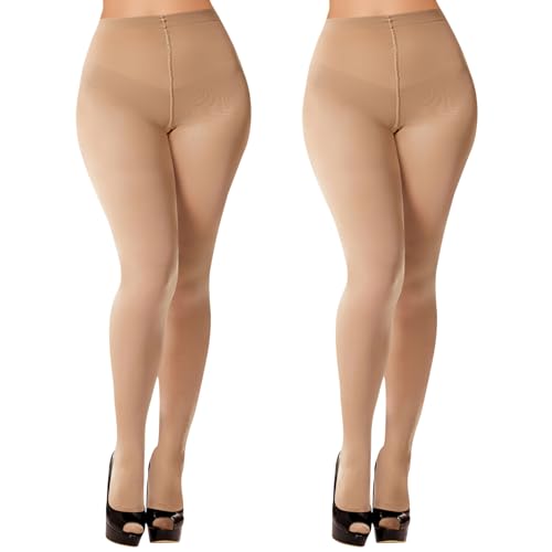 Buauty 2er Pack 80 Denier Damen Stützstrumpfhosen - Opaque Tights aus Mikrofaser für zusätzlichen Halt von Buauty