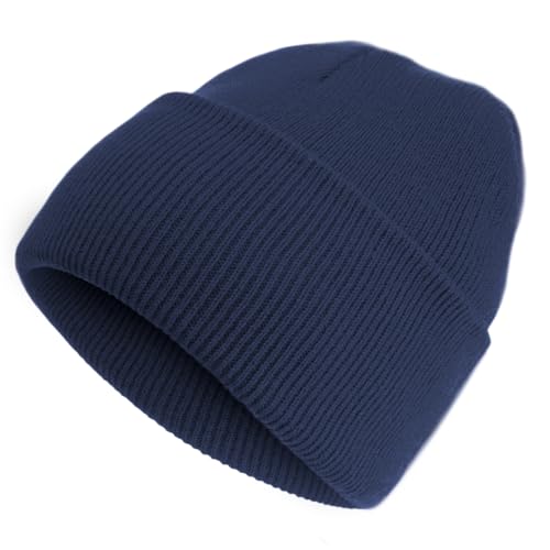 Bubadee Beanie für Kinder – warme Wintermütze für Jungen und Mädchen – stylische Strickmütze mit breiter Krempe – weich & leicht – Frühling, Herbst, Winter – optimale Passform von Bubadee