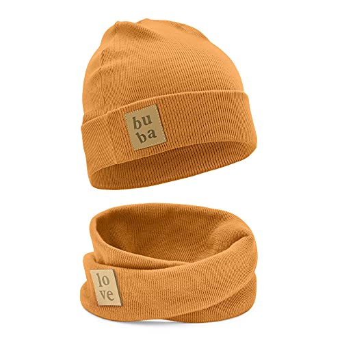 Bubalove - Mütze und Schal Set - Baumwollmütze - Kragen für Baby - Baumwollmütze und Halswärmer - Strickmütze - Mütze und Schals - Kinder Kindermütz von Bubalove