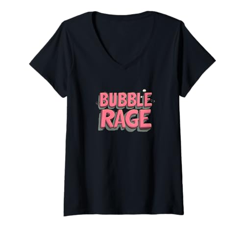 Damen Bubble Rage und lustiges Sprachkostüm T-Shirt mit V-Ausschnitt Damen Bubble Rage und lustiges Sprachkostüm T-Shirt mit V-Ausschnitt von Bubble Outfit