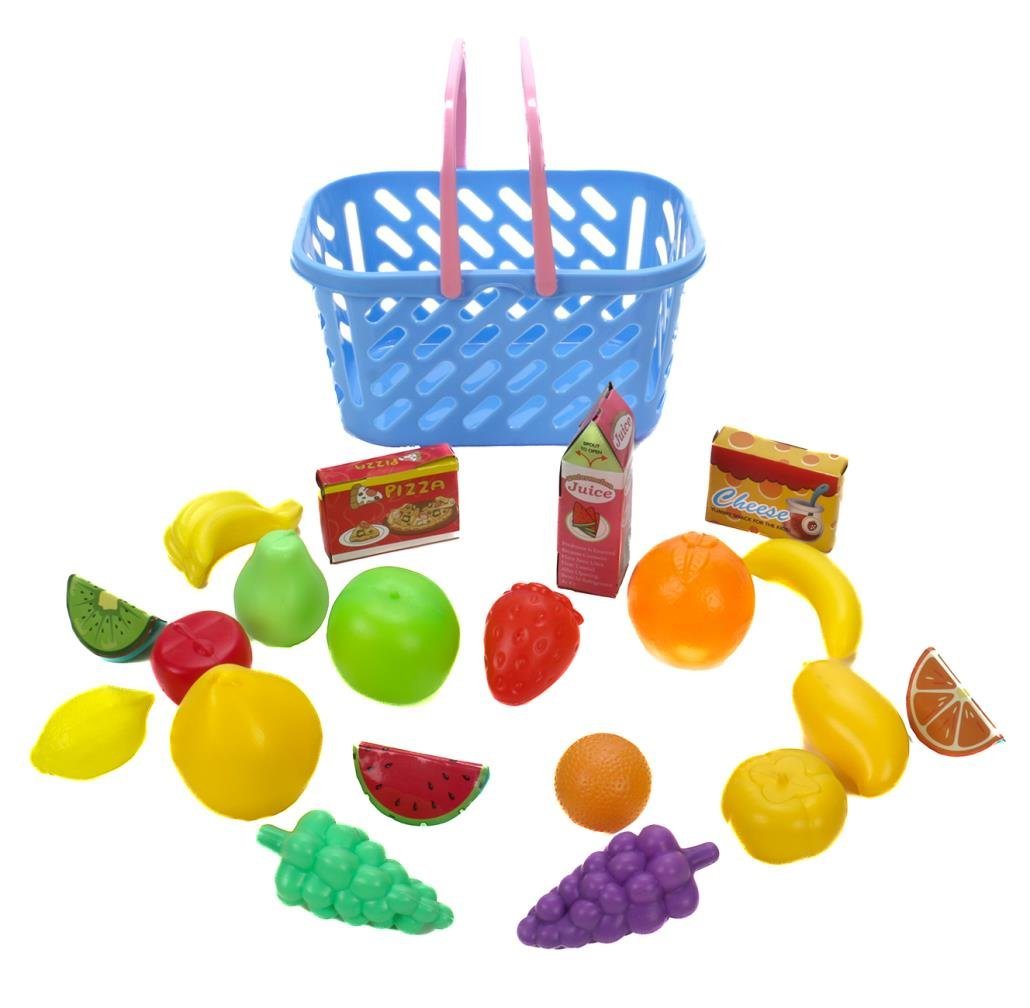Bubble-Store Einkaufskorb Kindereinkaufskorb, Kinder Einkaufskorb gefüllt mit Lebensmittel Spielzeug von Bubble-Store