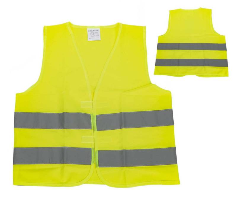 Bubble-Store Warnweste Sicherheitsweste (2 Reflektorstreifen vorne und hinten) Kinder Warnweste Größe XS von 116 – 128 cm von Bubble-Store