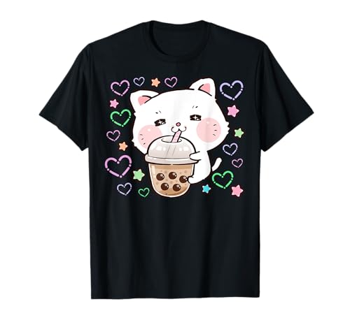Kawaii Katze Boba Bubble Milk Tea Anime Neko Kätzchen Teenager Mädchen T-Shirt von Bubble Tea Drinker Cute Cat For Teens Girls