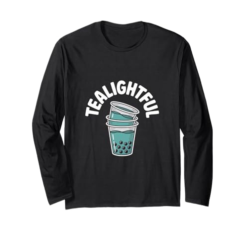 Lustiges Teelicht im Bubble Tea-Design Langarmshirt von Bubble Tea Enthusiasts Fun Lovers