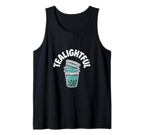 Lustiges Teelicht im Bubble Tea-Design Tank Top von Bubble Tea Enthusiasts Fun Lovers