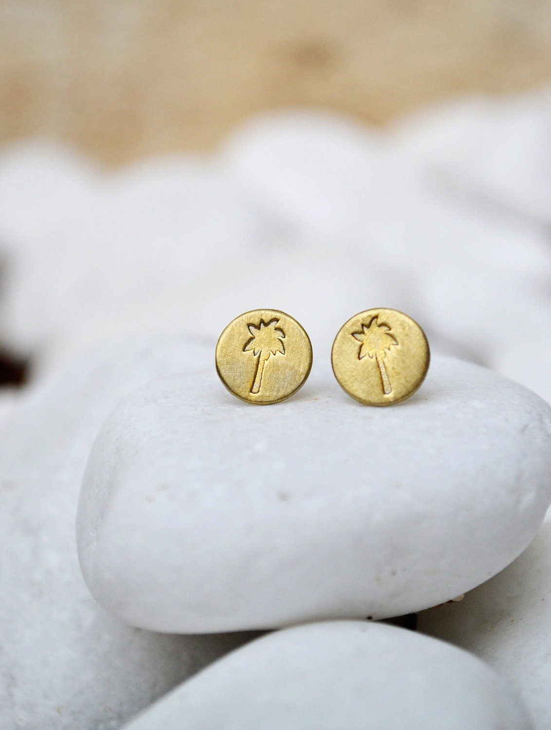sterling Silber Palme Ohrstecker - Tropical Surf Schmuck von Bubblebox