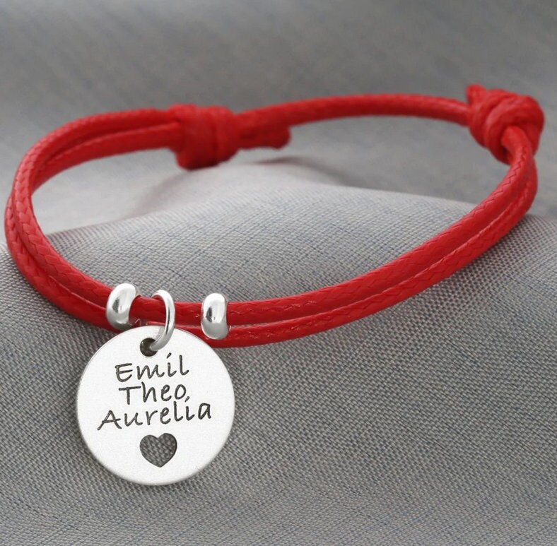 Armband Mit Gravur Namensarmband Rot 925 Silber Mädchenarmband Geschenk Tochter Einschulung Kinderschmuck Namensgravur Damen Name Datum Bff von BubiduDE