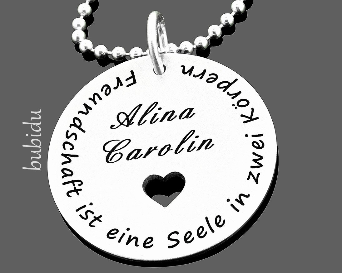 Freundschaftskette Gravur, Schmuck Mit Text, Kette von BubiduDE