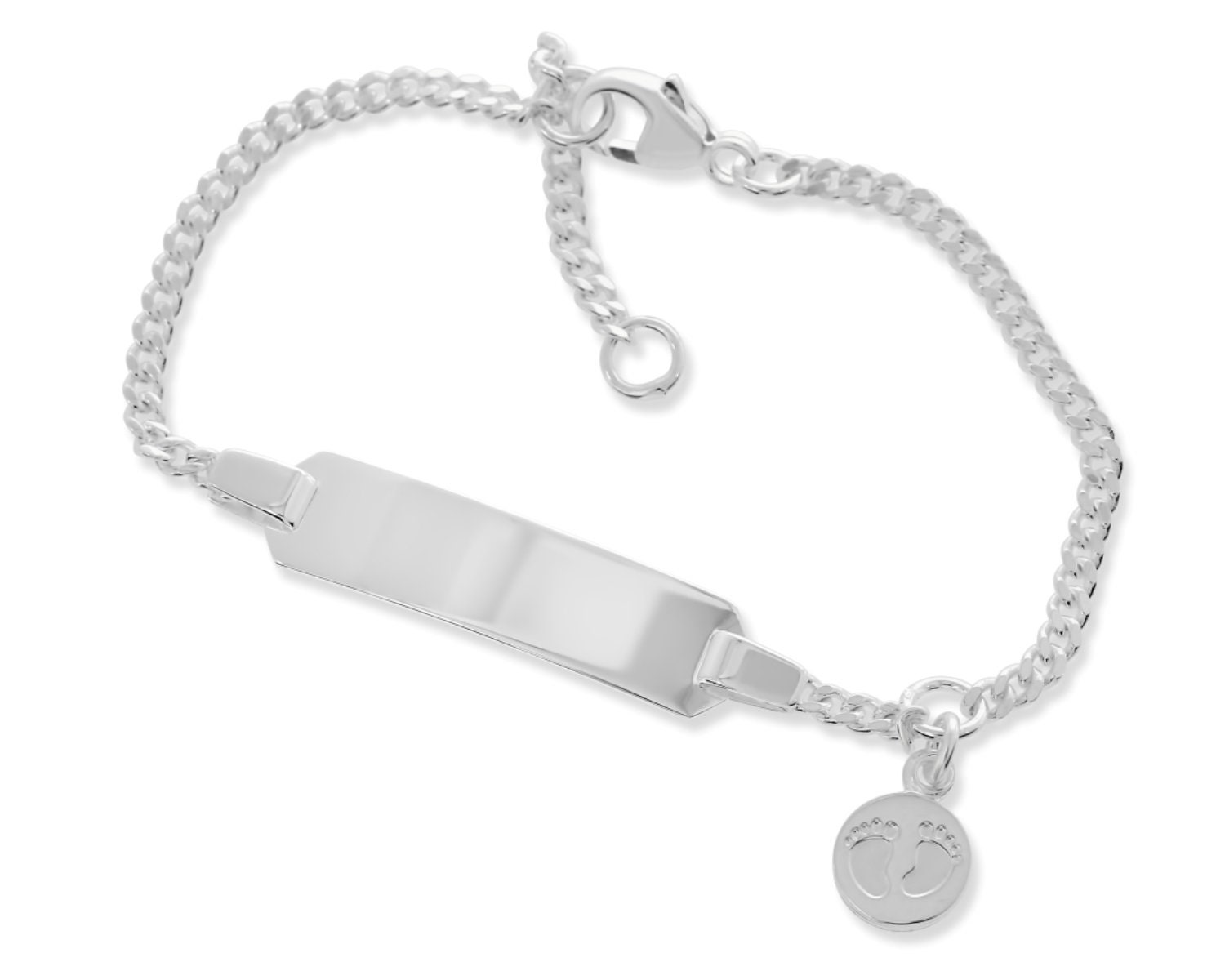 Geschenk Zur Geburt Babyfüße Id Armband Silber Taufe Taufschmuck 925 Sterling Silber Kinderschmuck Armkettchen Baby Kleinkind von BubiduDE