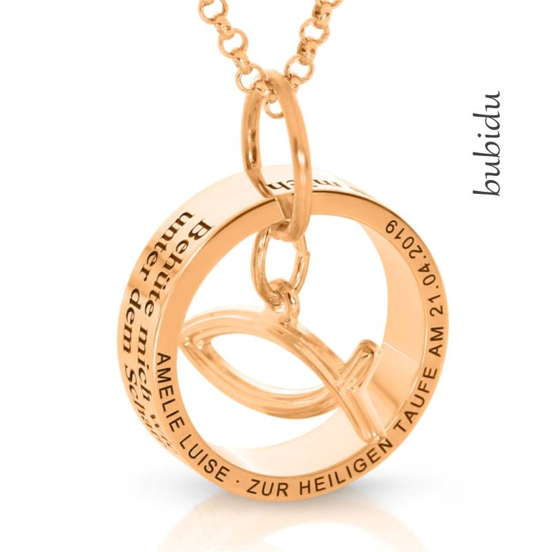 Kette Gravur Taufe Rosé Vergoldet Kommunion Fisch Ichthys Anhänger Namenskette Patenkind Geschenk Silberring Psalm Vers Taufspruch Kette Gravur Taufe Rosé Vergoldet Kommunion Fisch Ichthys Anhänger Namenskette Patenkind Geschenk Silberring Psalm Vers Taufspruch von BubiduDE