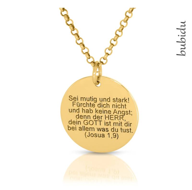 Kinderschmuck Taufspruch Kette Vergoldet Taufkette Spruch Psalm Gravur Taufschmuck 925 Silber Schmuck Taufe Namenskette Junge Mädchen von BubiduDE