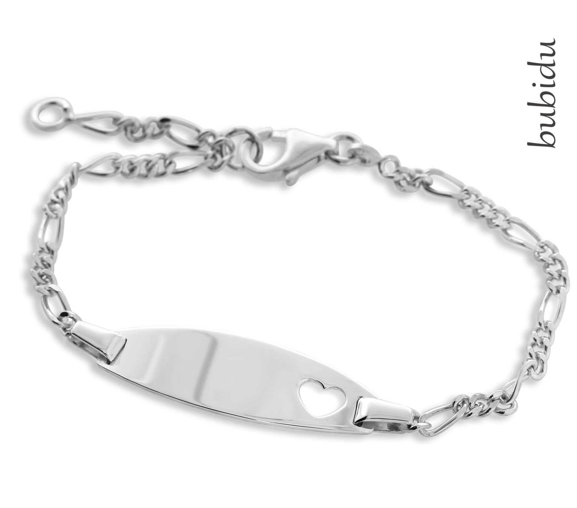 Namensarmband Personalisiert Silber Herz Kinderschmuck 925 Silber Geschenk Zur Geburt Zum Geburtstag Gravur Name Babyarmkettchen von BubiduDE