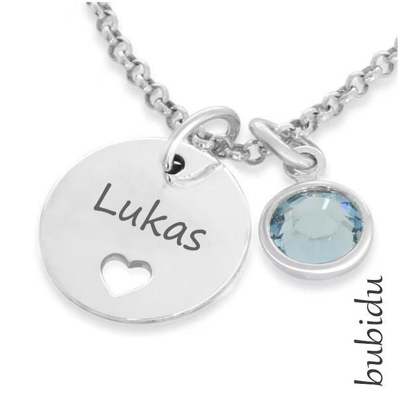 Namenskette 925 Silber Taufkette Gravur Name Taufschmuck Kommunion Konfirmation Kinderschmuck Geschenk Kette Mädchen Kinderkette von BubiduDE
