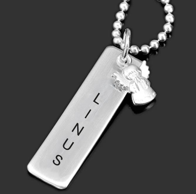 Schutzengel Kette Mädchen Junge Geschenkidee Einschulung Taufe Kommunion Taufpate Silberkette Mit Gravur, Engel Anhänger Silber, Id Schmuck von BubiduDE