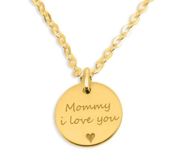 Namenskette Schmuck Gravur Filigrane Kette Gold Damen Collier Geschenk Mutter Geburt Halskette Frau Goldschmuck Name Datum Goldkette Mama von BubiduDE