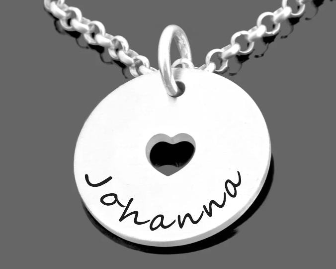 Namenskette 925 Silber - Silberkette Mit Gravur Kette Namen Schmuck Herz Siberschmuck Damen Filigrane | Bubidu von BubiduDE