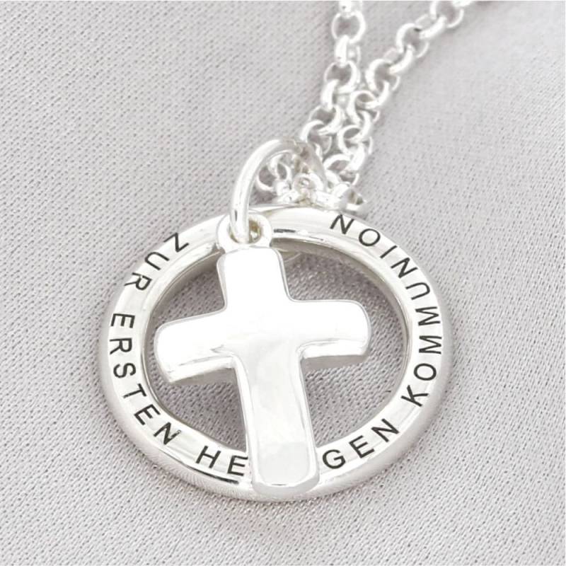 Silberkette Zur Kommunion Geschenk Konfirmation 925 Silber Kreuz Gravur Taufe Halskette Für Mädchen Junge Taufgeschenk Kinder Schmuck von BubiduDE
