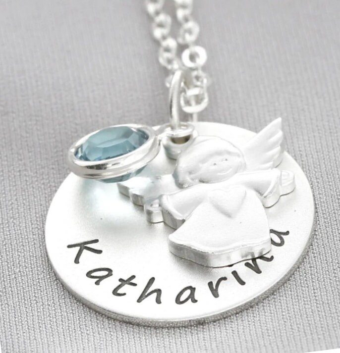 Taufkette Kinder Gravur Taufschmuck 925 Silber Engel Kette Taufe Baby Schmuck Geburt Geschenk Taufketterl Silberschmuck Schutzengel Andenken von BubiduDE