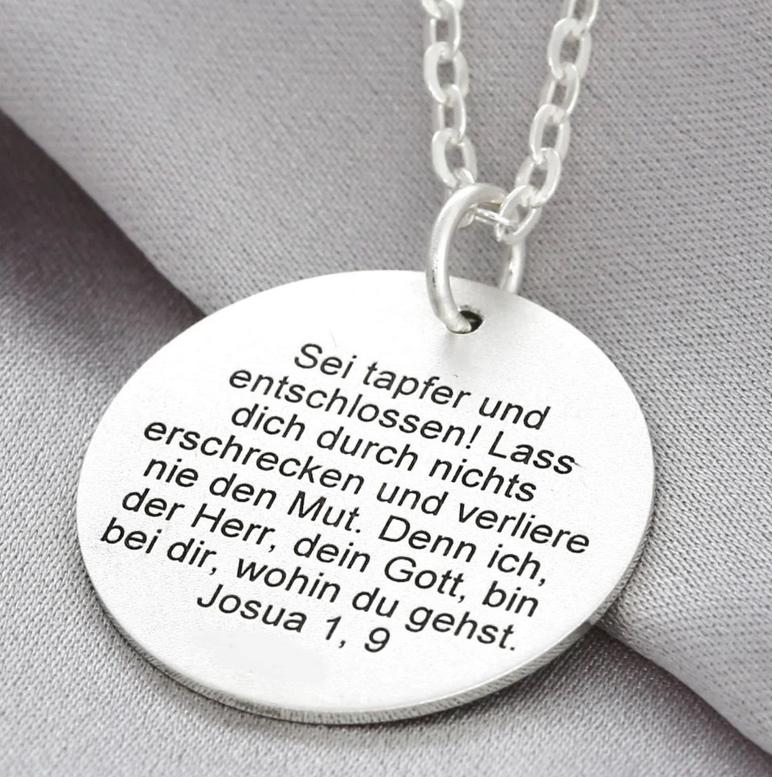 Taufkette Spruch Psalm Gravur 17mm Taufschmuck 925 Silber Schmuck Taufe Kinderschmuck Namenskette Silber Kette Junge Mädchen Taufspruch von BubiduDE