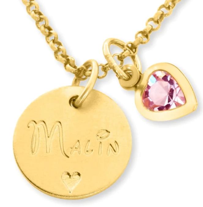 Kinderkette Gravur - 13mm Taufkette Gold Namenskette Mädchen Taufe Namensschmuck Baby Kette Vergoldet Einschulung Namen Taufgeschenke von BubiduDE