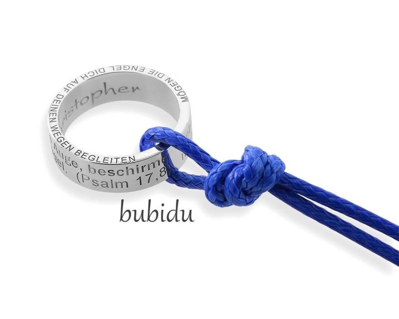 Taufschmuck Junge Mädchen Taufring Gravur Taufkette Psalm Anhänger Mit Spruch 925Er Sterling Silber Ring Massiv 17mm Taufgeschenk von BubiduDE