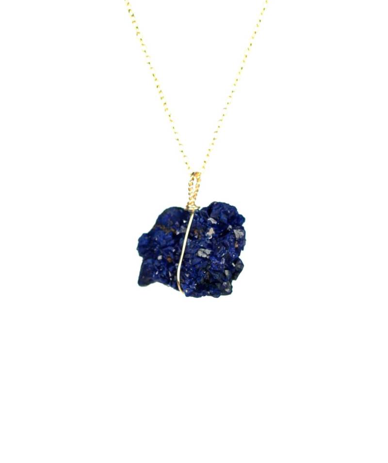 Azurit Nugget Kette Blauer Rohkristall An 14K Gold Filled Kette von BubuRuby