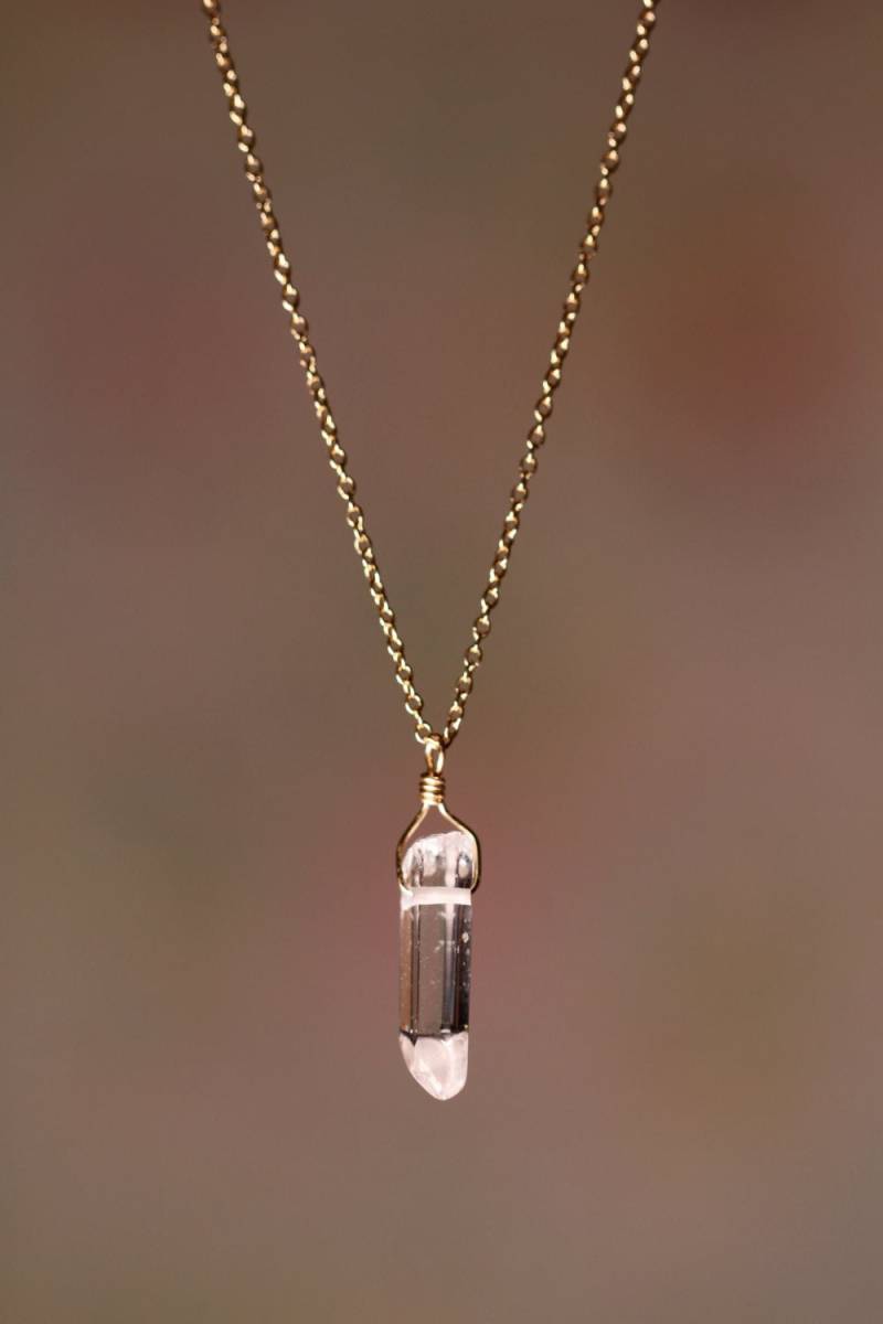 Bergkristall Stab-Halskette Zierliche 14K Gold Filled Kette, Chakra Kristall Bergkristall Stab-Halskette Zierliche 14K Gold Filled Kette, Chakra Kristall von BubuRuby