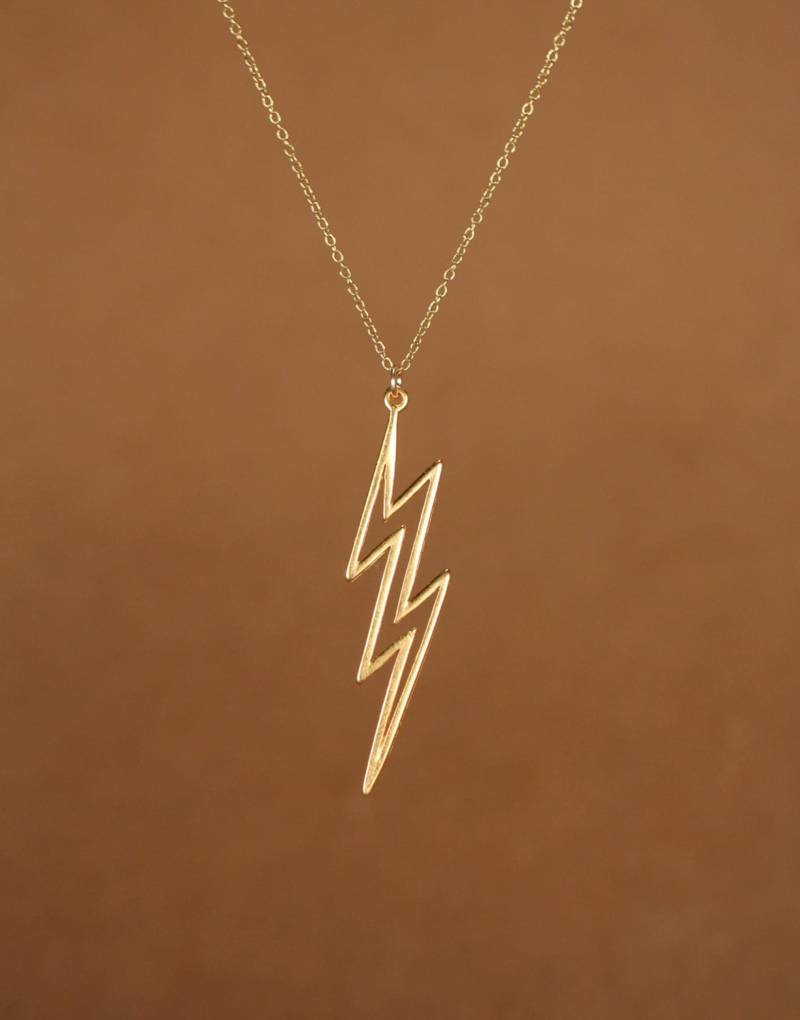Blitz Anhänger Kette Mit Blitz, Ein 14K Gold Vermeil An Einer Gold Filled Blitz Anhänger Kette Mit Blitz, Ein 14K Gold Vermeil An Einer Gold Filled von BubuRuby