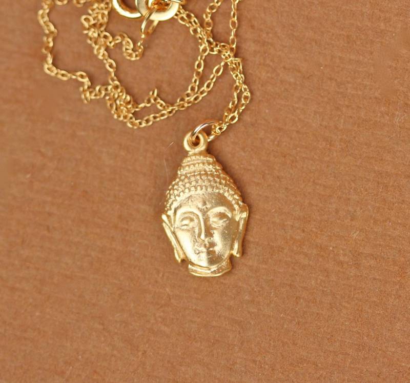 Buddha Anhänger - Yoga Kette Meditations Peace Ein Vergoldeter An Einer Vergoldeten 14K Gold Gefüllten von BubuRuby