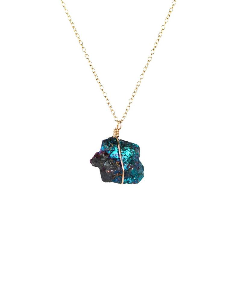 Buntkupfer-Kristall, Buntkupfer, Buntkupfer Draht Gewickelt Auf Eine 14K Gold Filled Kette Buntkupfer-Kristall, Buntkupfer, Buntkupfer Draht Gewickelt Auf Eine 14K Gold Filled Kette von BubuRuby