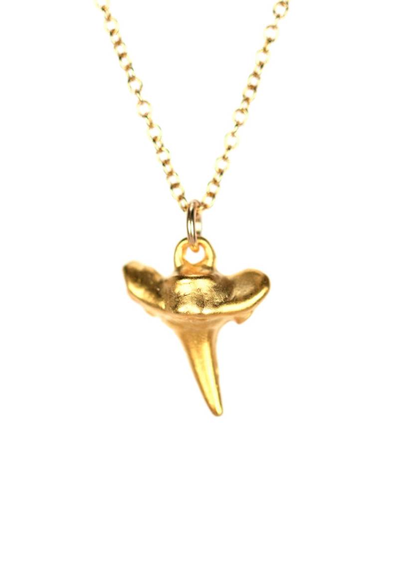 Gold Haifischzahn Kette 14K Vermeil Anhänger, Strand Schmuck von BubuRuby